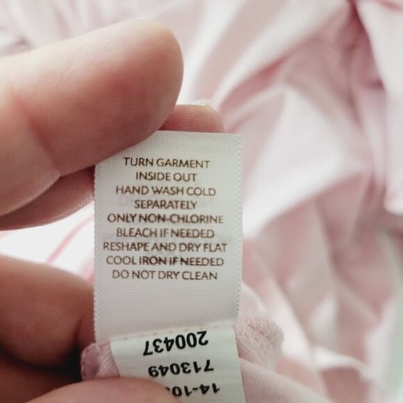 J.Jill Ballet Pink Chiffon Bib Knit Shirt Size Large - Picture 7 of 8
